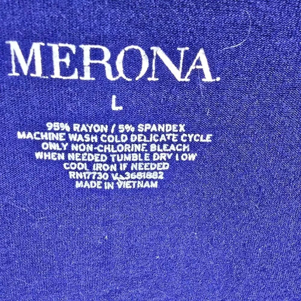 Merona Navy Ruffle-Front Sleeveless Tank Size L - Picture 6 of 7